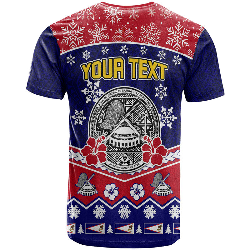 Custom American Samoa Tribal Polynesian Christmas Vibe T Shirt - Wonder Print Shop