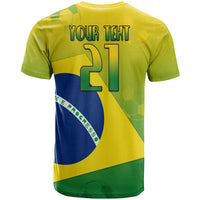 Custom Brasil Football Champions Flag With Soccer BT Shirt - Wonder Print Shop