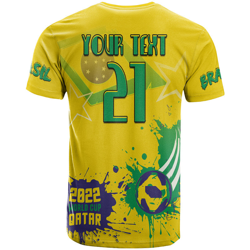 Custom Brasil Football 2022 World Cup Qatar T Shirt - Wonder Print Shop