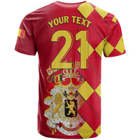 Custom Belgium Football Champions Great Coat of Arms T Shirt - Wonder Print Shop