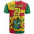 Custom Ghana Football Flag Color Mixed Kente Pattern T Shirt - Wonder Print Shop