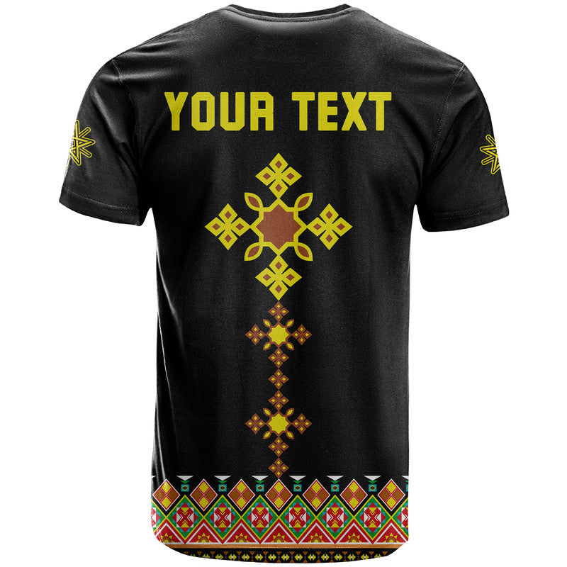 Custom Ethiopia Cross T Shirt Geometric Ethnic - Wonder Print Shop