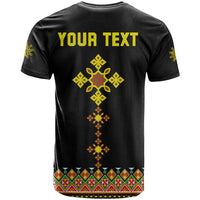 Custom Ethiopia Cross T Shirt Geometric Ethnic - Wonder Print Shop