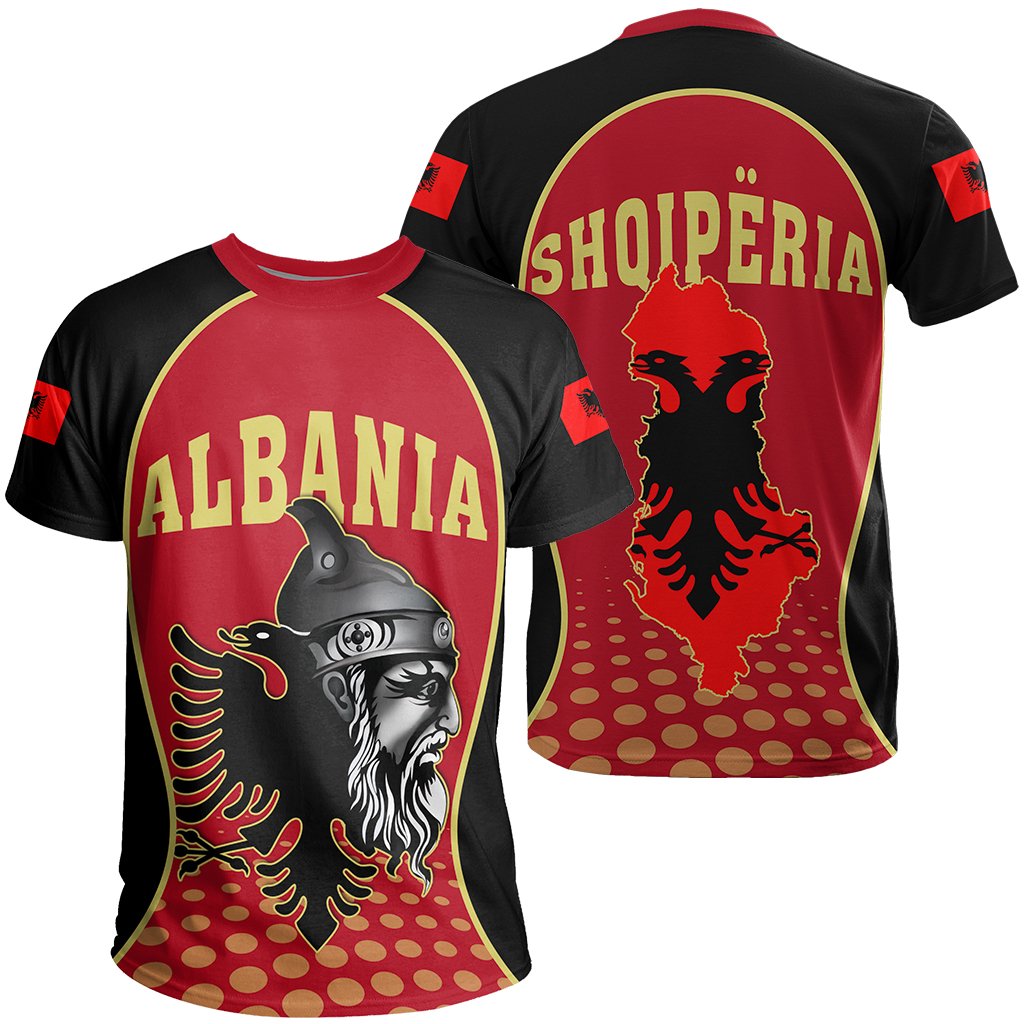 Albania T Shirt The National Hero Of Albania Skanderbeg Gel Style - Wonder Print Shop