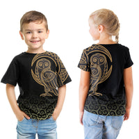 Viking T shirt Kid Owl Celtic On Triskele Background RLT12 - Wonder Print Shop
