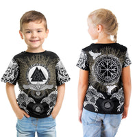 Viking T shirt Kid Raven, Valknut and Vegvisir RLT12 - Wonder Print Shop