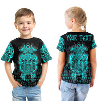 (Custom ) Viking Tyr Tattoo Cyan T Shirt Kid RLT12 - Wonder Print Shop
