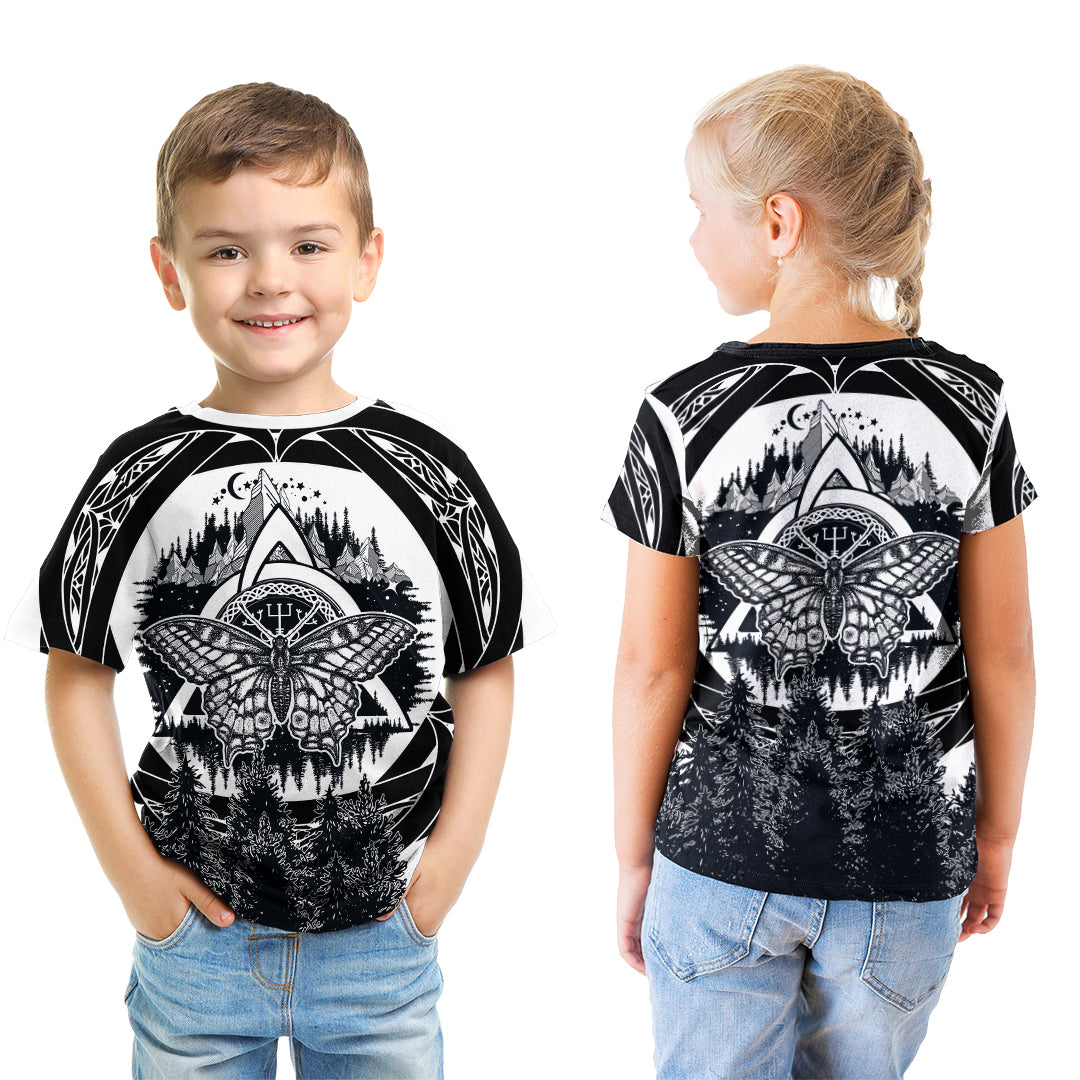 Viking Butterfly Style Celtic Of Pine Forest T shirts Kid RLT12 - Wonder Print Shop