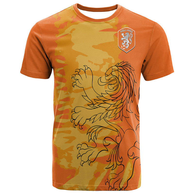Custom Netherlands Football Oranje Sport Design T Shirt - Wonder Print Shop