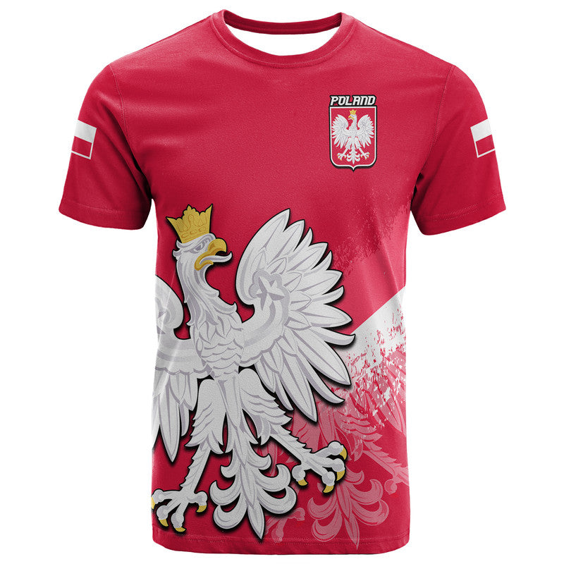 Poland Football T Shirt Coat of Arms No2 - Wonder Print Shop