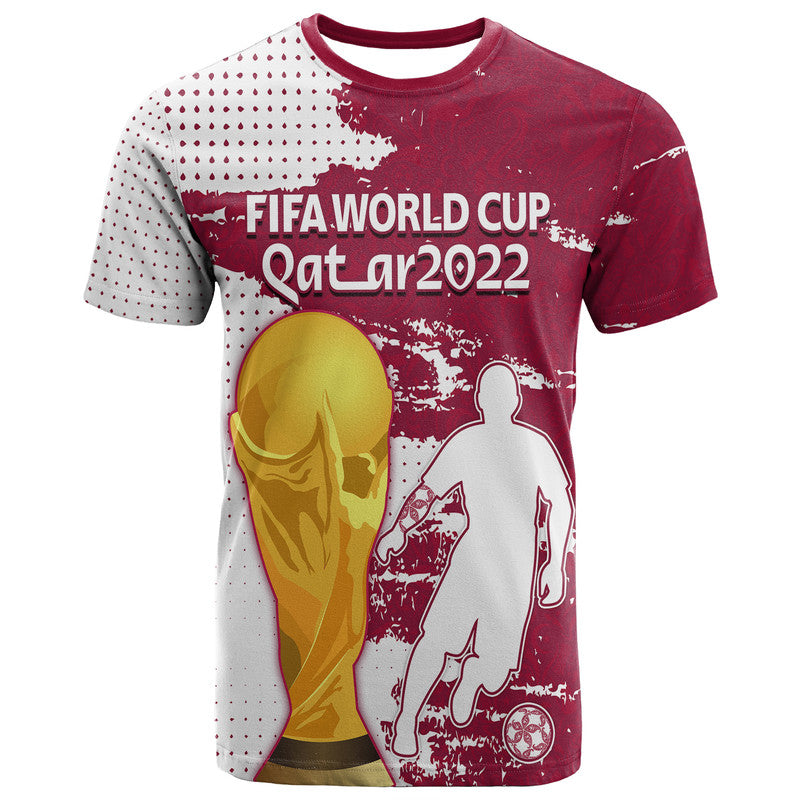Qatar Football WC 2022 T Shirt The Maroon Flag Style - Wonder Print Shop