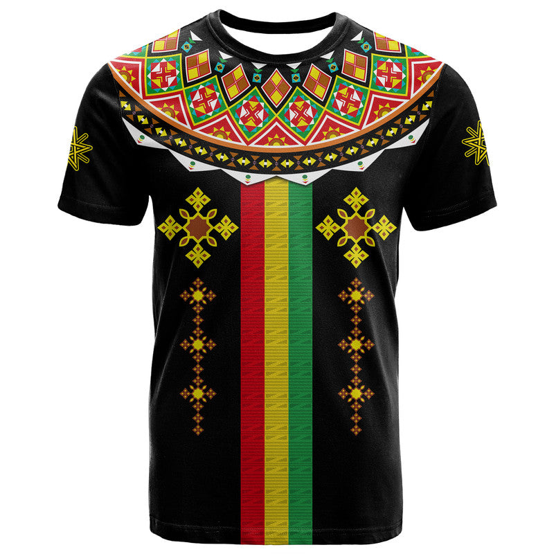 Ethiopia Cross T Shirt Geometric Ethnic - Wonder Print Shop