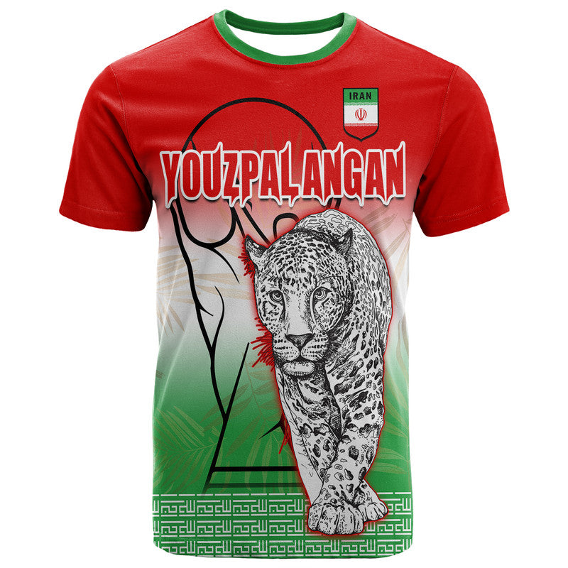 Custom Iran Football Unique Youzpalangan Flag Style T Shirt - Wonder Print Shop