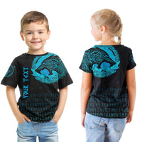 (Custom) Viking T Shirt Kid - Fenrir Wolf Cyan RLT12 - Wonder Print Shop