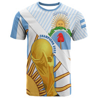 Custom Argentina Champions World Cup 2022 T Shirt La Albiceleste Sol de Mayo - Wonder Print Shop