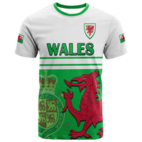 Custom Wales Football Qatar 2022 T Shirt Cymru Coat of Arms - Wonder Print Shop