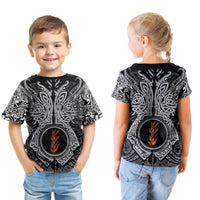 Viking T shirt Kid - Fehu Rune, Raven Tattoo RLT12 - Wonder Print Shop