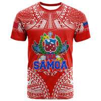 Toa Samoa Polynesian Rugby T Shirt Samoan Flag Red Color - Wonder Print Shop