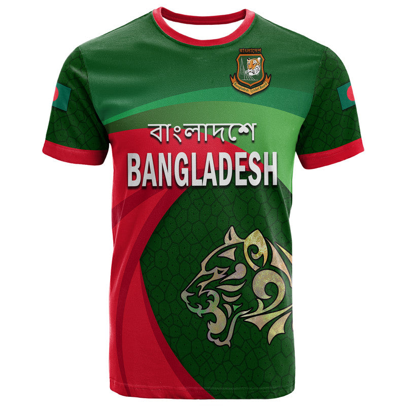 Custom Bangladesh Cricket Team T Shirt Bangla Tigers Simple - Wonder Print Shop