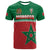 Custom Morocco Football Geometric Halftone Pattern T Shirt - Wonder Print Shop