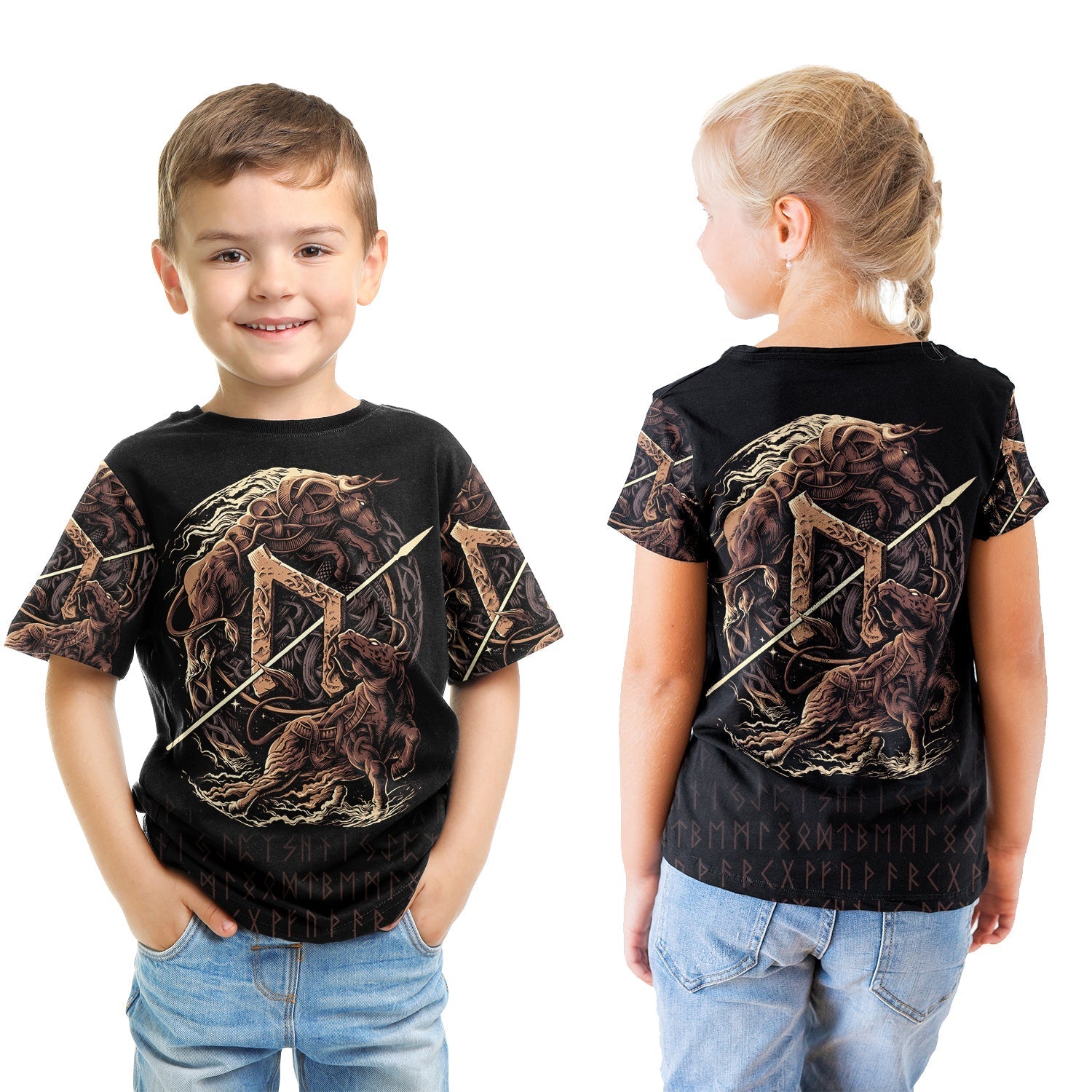 Viking T shirt Kid - Uruz Rune RLT12 - Wonder Print Shop