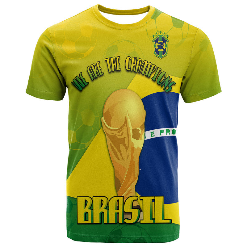 Custom Brasil Football Champions Flag With Soccer BT Shirt - Wonder Print Shop