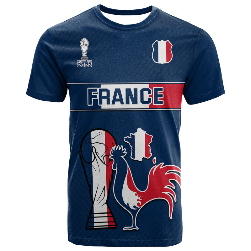Custom France Rooster Les Bleus Football T Shirt - Wonder Print Shop