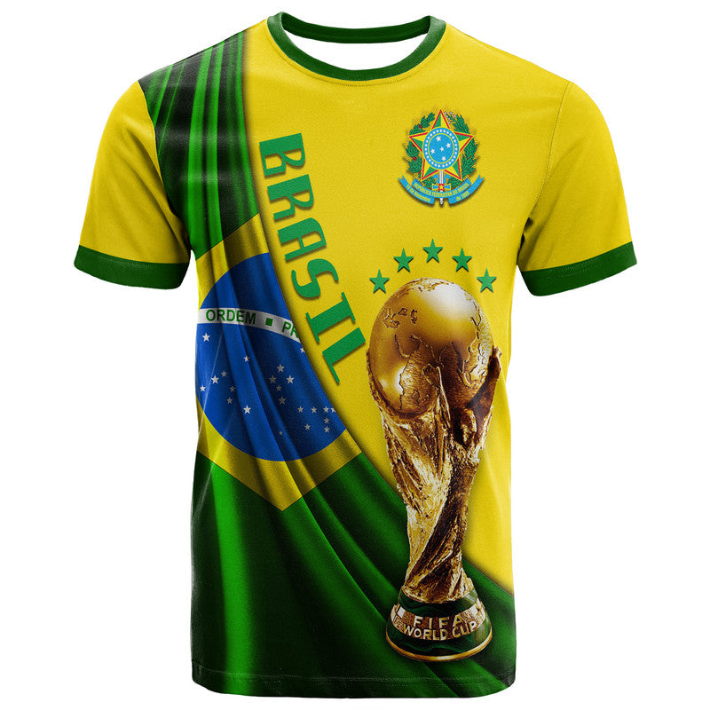 Custom Brasil Football Champions WC 2022 T Shirt - Wonder Print Shop