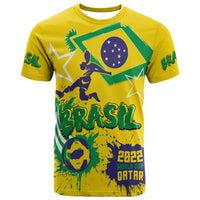 Custom Brasil Football 2022 World Cup Qatar T Shirt - Wonder Print Shop