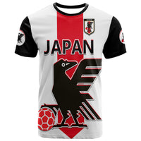 Custom Japan Football T Shirt The Yatagarasu Holding A Red Ball - Wonder Print Shop