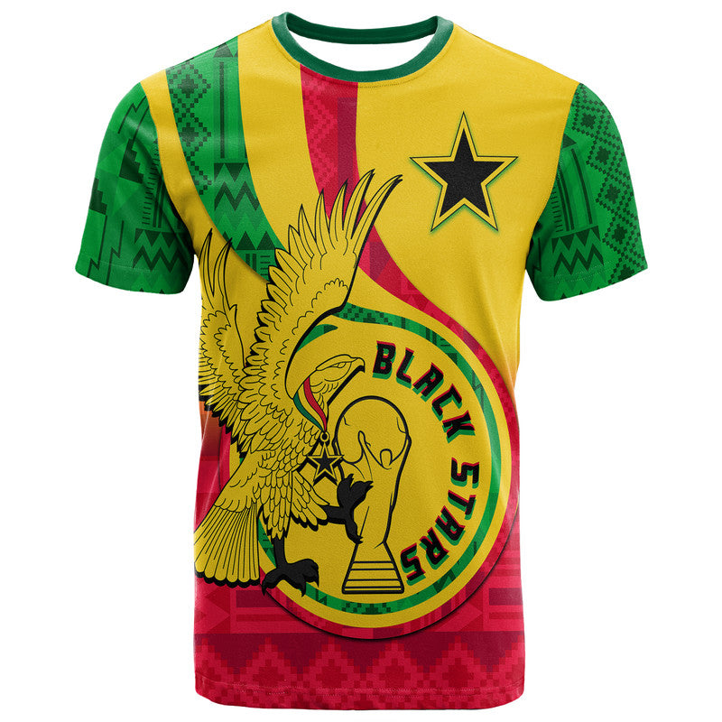 Ghana Football Black Star and Golden Tawny Eagles T Shirt - Wonder Print Shop
