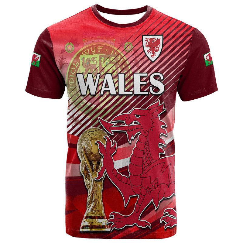 Custom Wales Football Champions Qatar 2022 Sport Style T Shirt Red - Wonder Print Shop