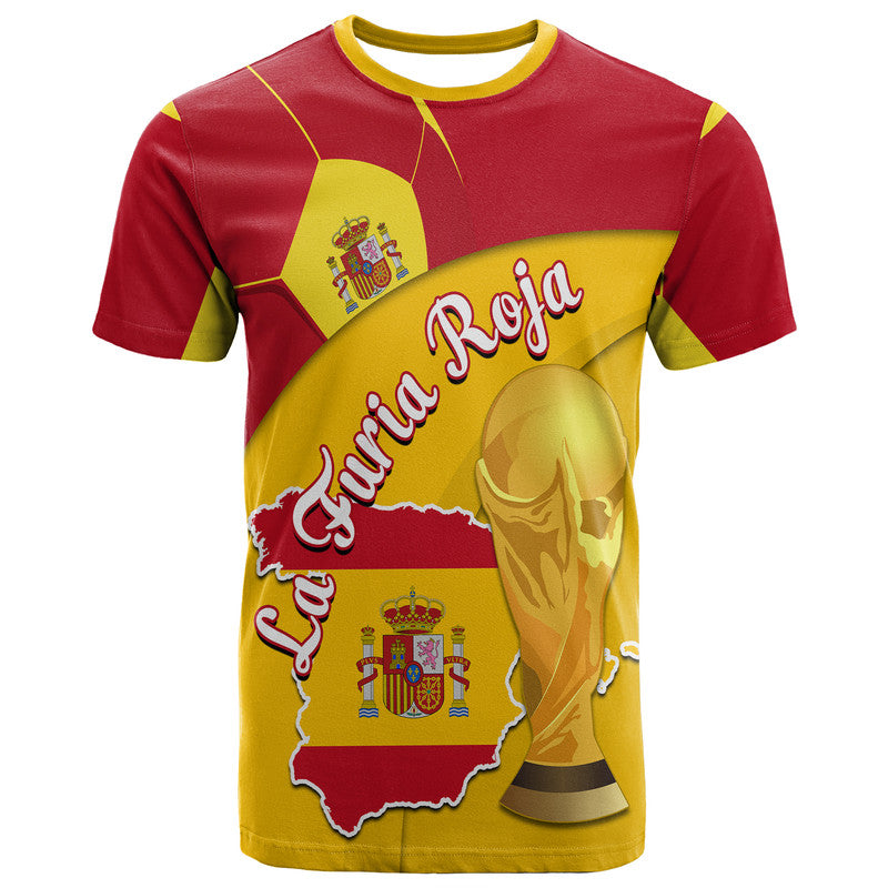 Spain Football Champions T Shirt Spain Flag With Soccer Ball - Wonder Print Shop