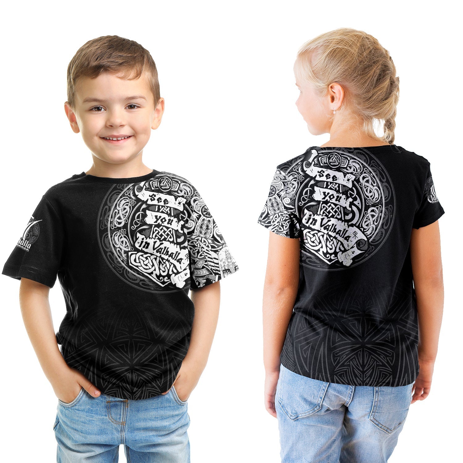 Viking T shirt Kid - See You In Valhalla RLT12 - Wonder Print Shop