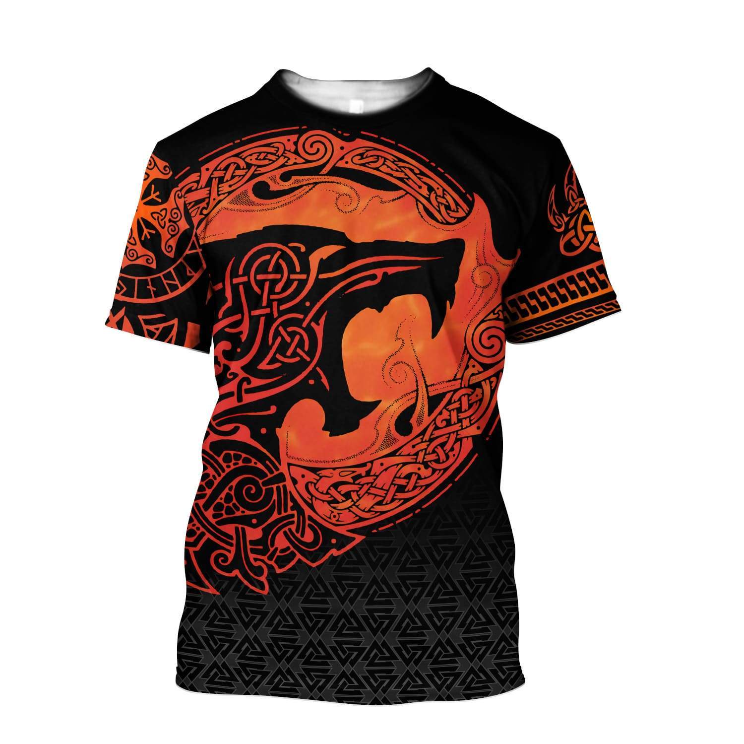 Viking T Shirt Fenrir Viking 3D Tattoo RLT12 - Wonder Print Shop