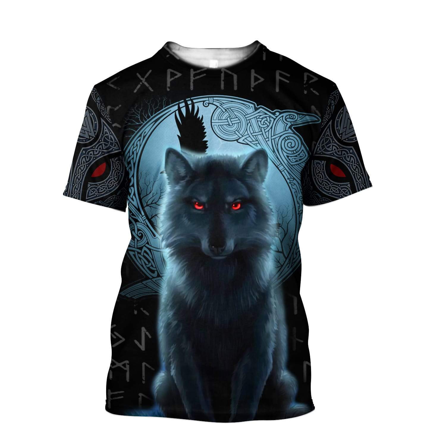 Viking T Shirt Fenrir Viking Wolf and Moon 3D RLT12 - Wonder Print Shop