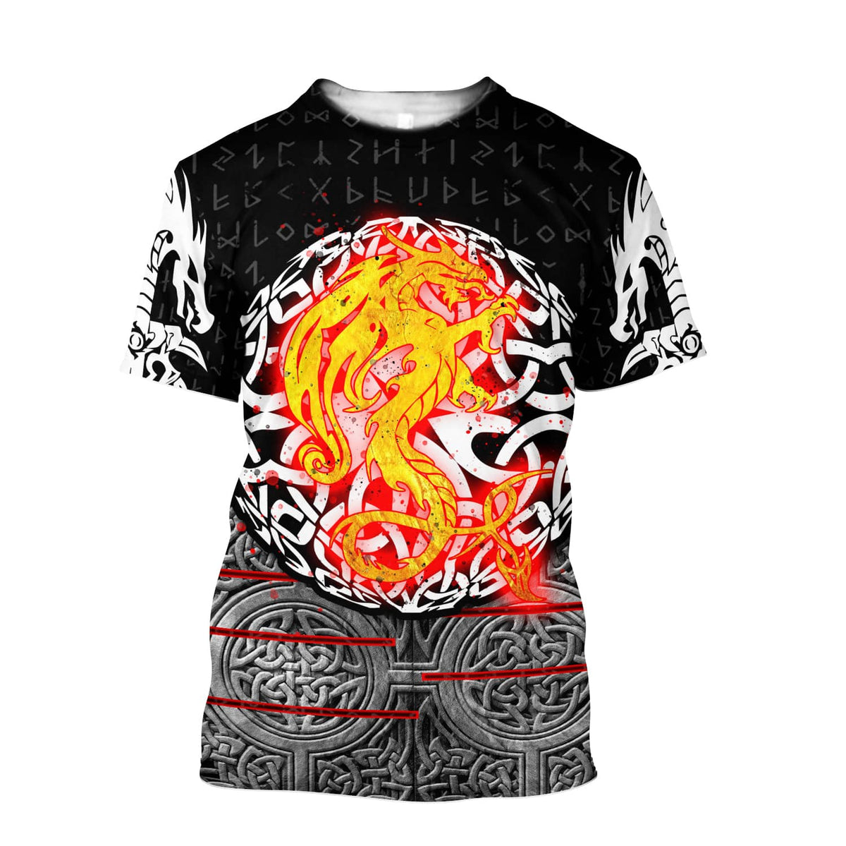 Viking T Shirt Nidhogg Vikings Tattoo 3D RLT12 - Wonder Print Shop