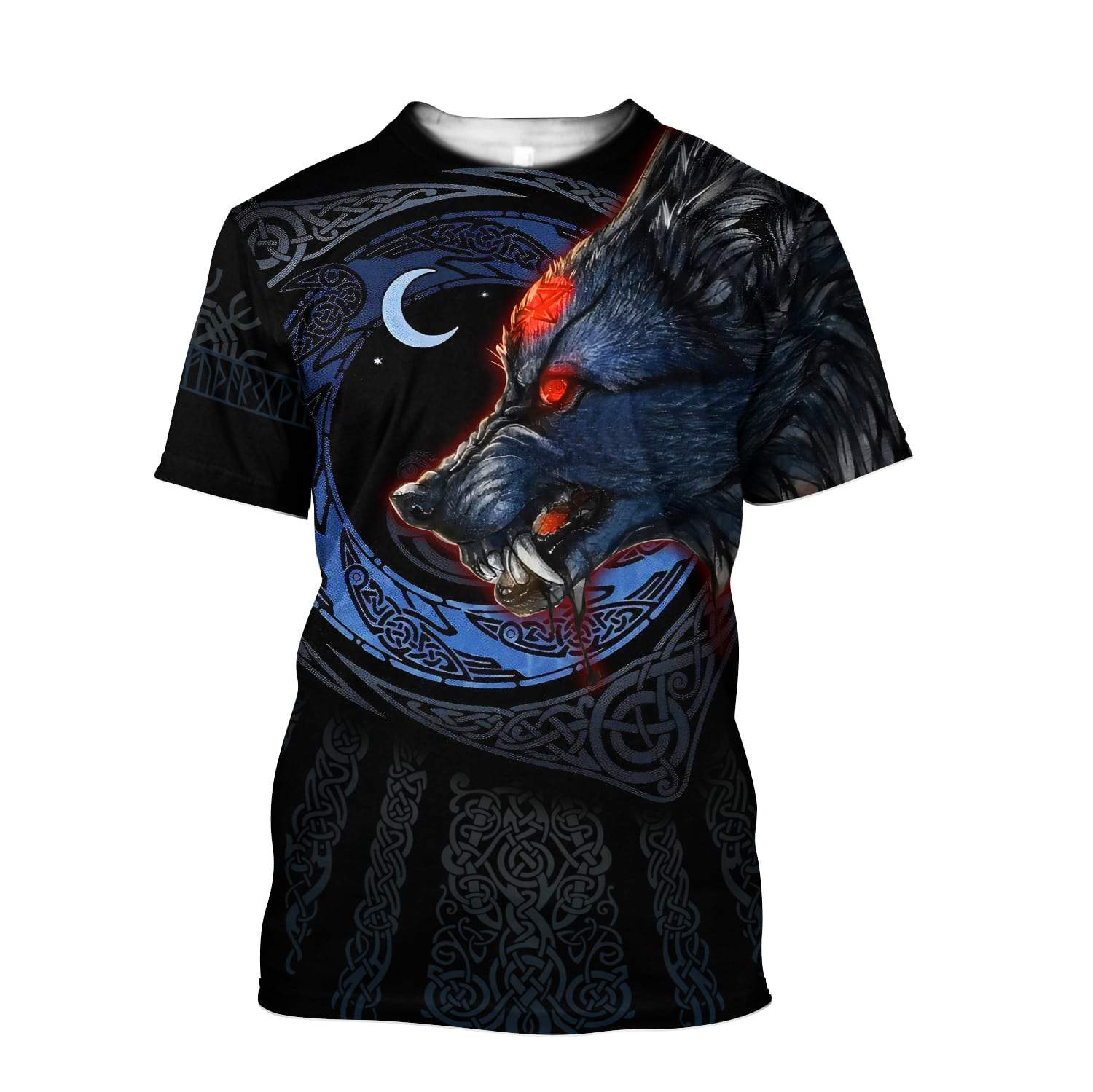 Viking T Shirt Fenrir Viking Wolf 3D RLT12 - Wonder Print Shop