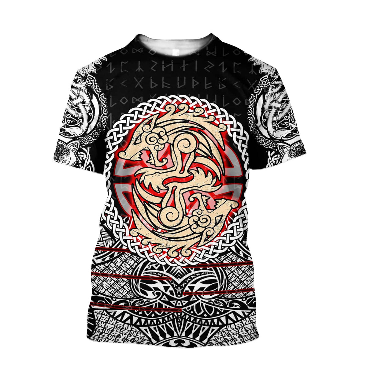 Viking T Shirt Fenrir Vikings Tattoo 3D RLT12 - Wonder Print Shop