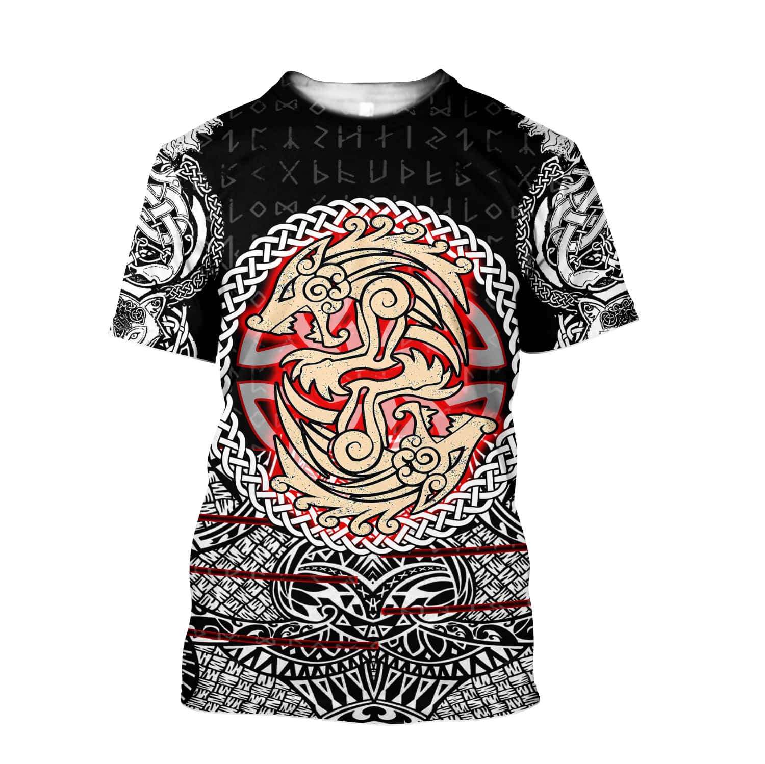 Viking T Shirt Fenrir Vikings Tattoo 3D RLT12 - Wonder Print Shop