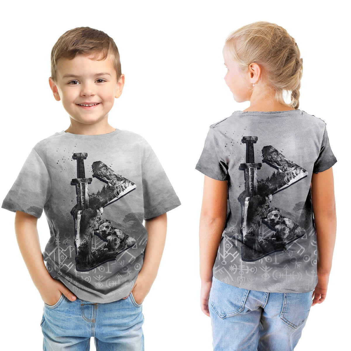 Viking T shirt Kid - Berkana Rune RLT12 - Wonder Print Shop
