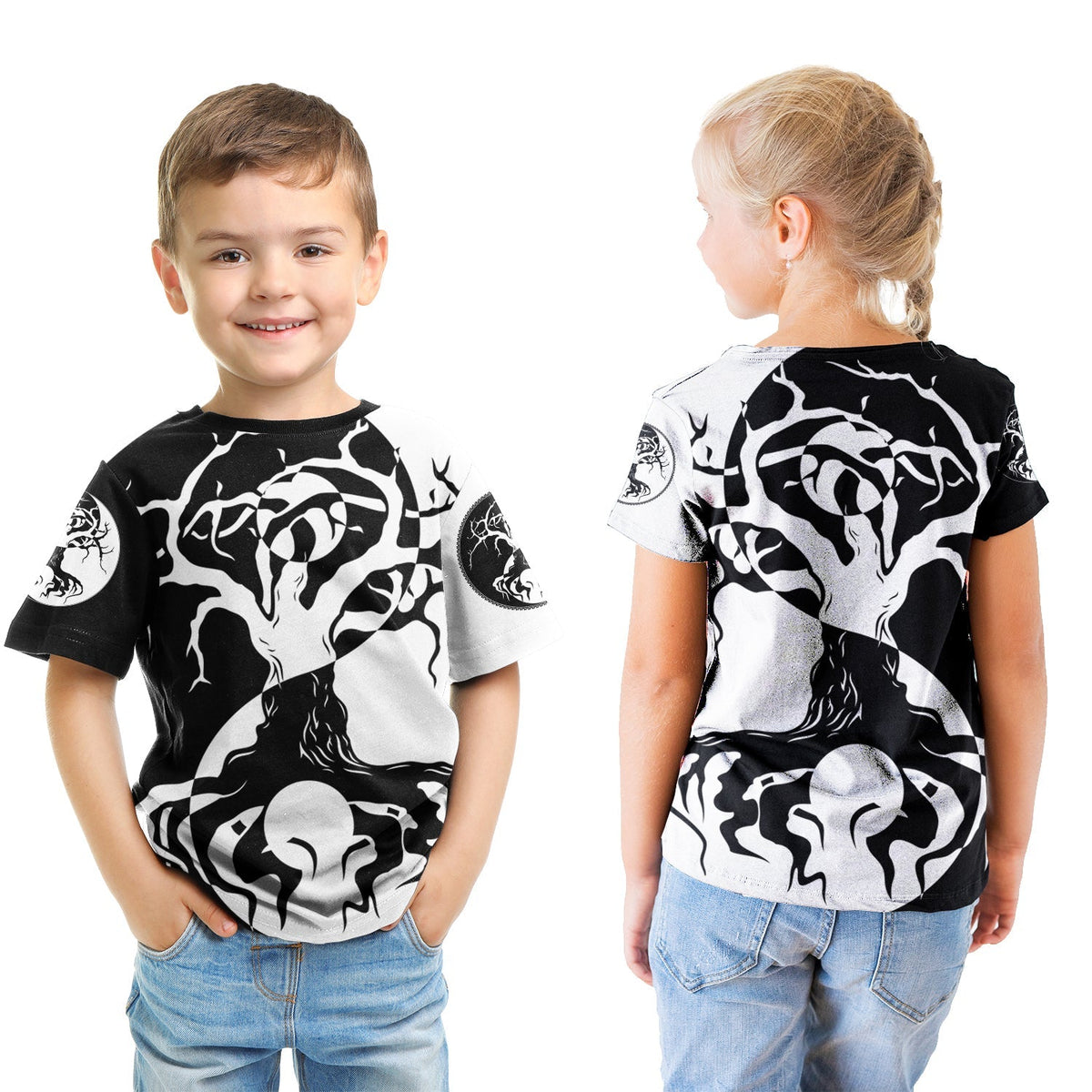 Viking T shirt Kid - Ying Yang Celtic Tree RLT12 - Wonder Print Shop