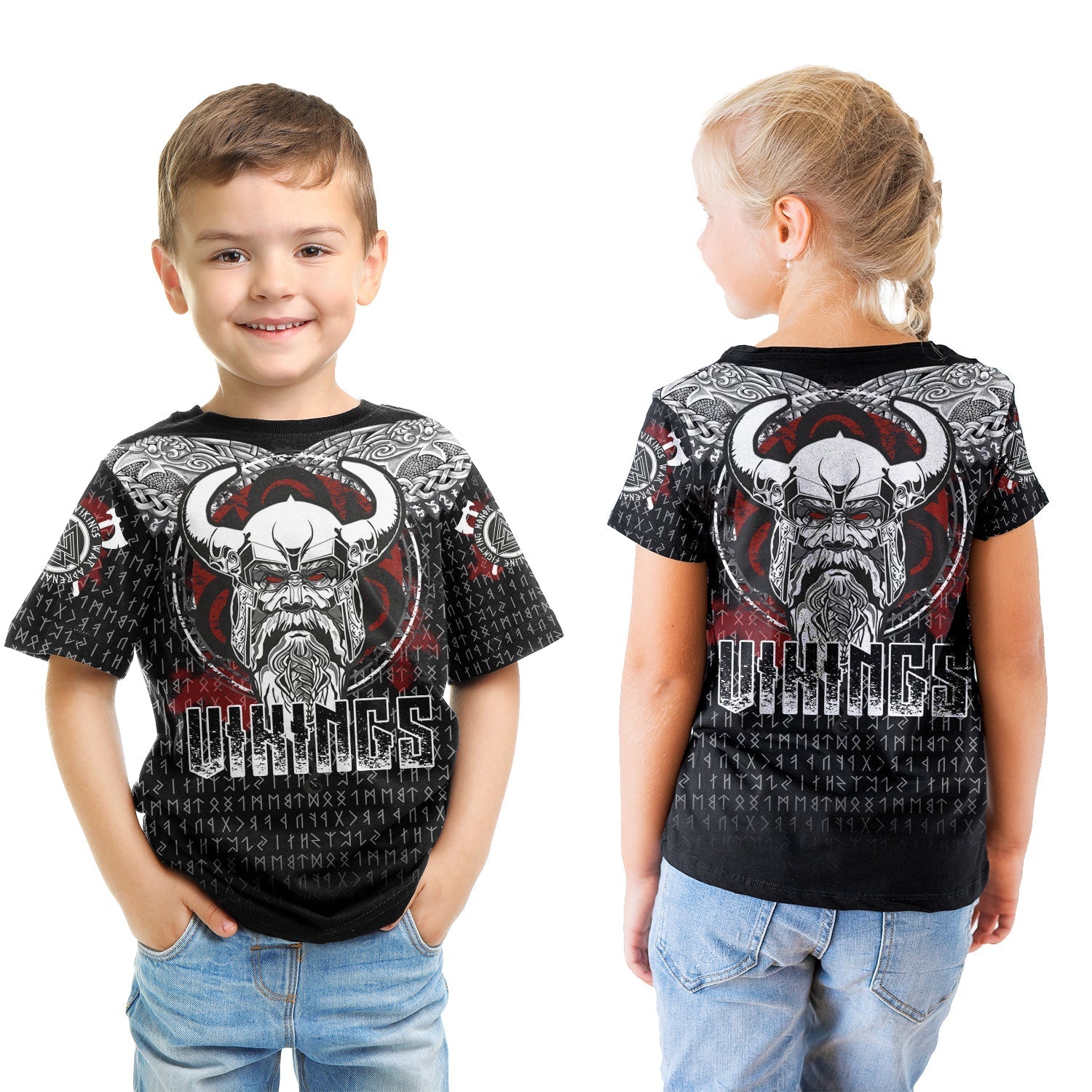Viking Odin Honor T shirt Kid - Viking Pattern RLT12 - Wonder Print Shop