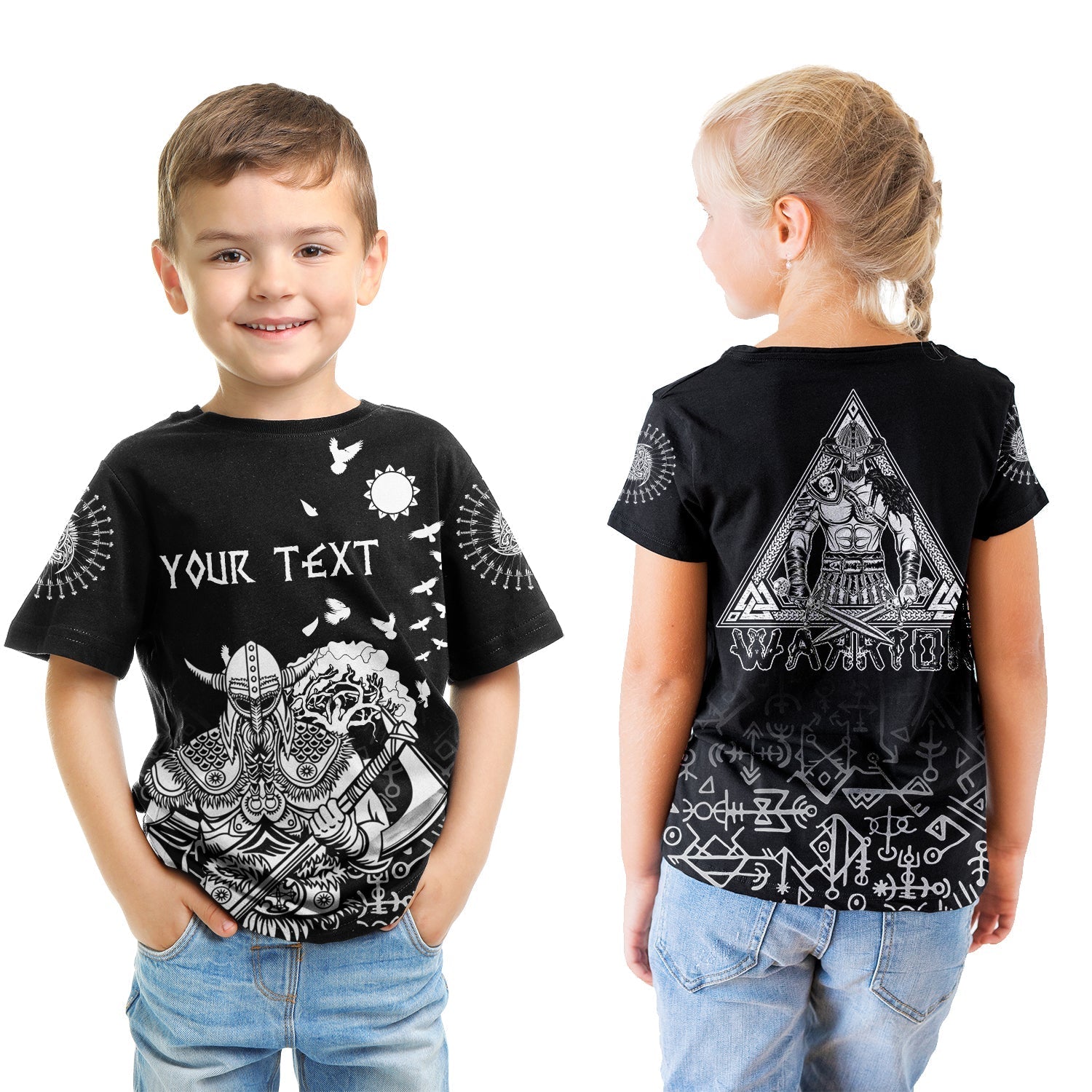Custom Viking Warrior T Shirt Kid- Celtic Tree RLT12 - Wonder Print Shop
