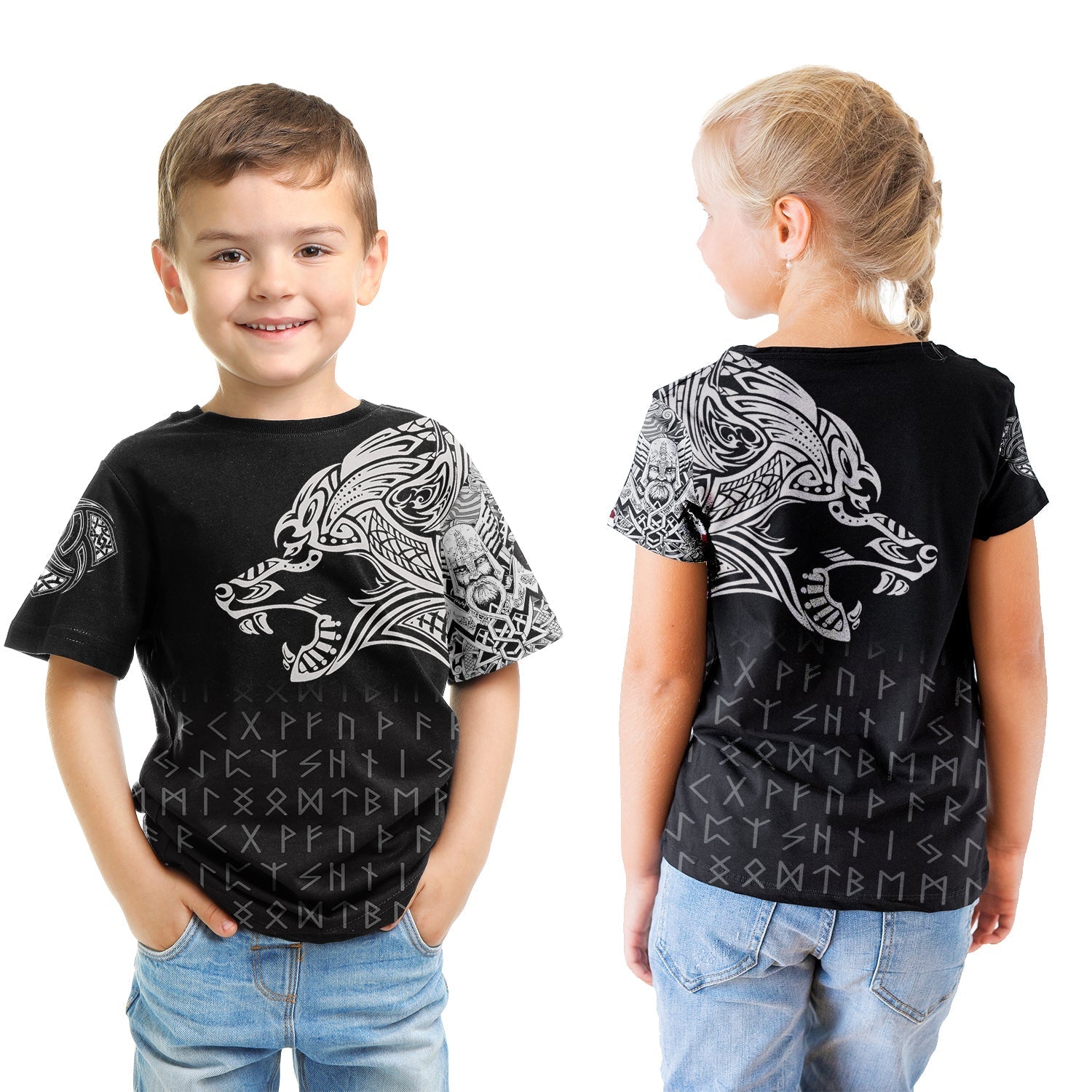 VikingFenrir Tatoo T shirt Kid RLT12 - Wonder Print Shop