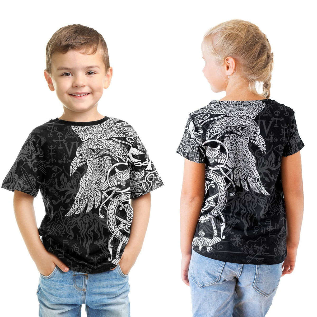 Viking T shirt Kid - Special Raven Tattoo RLT12 - Wonder Print Shop