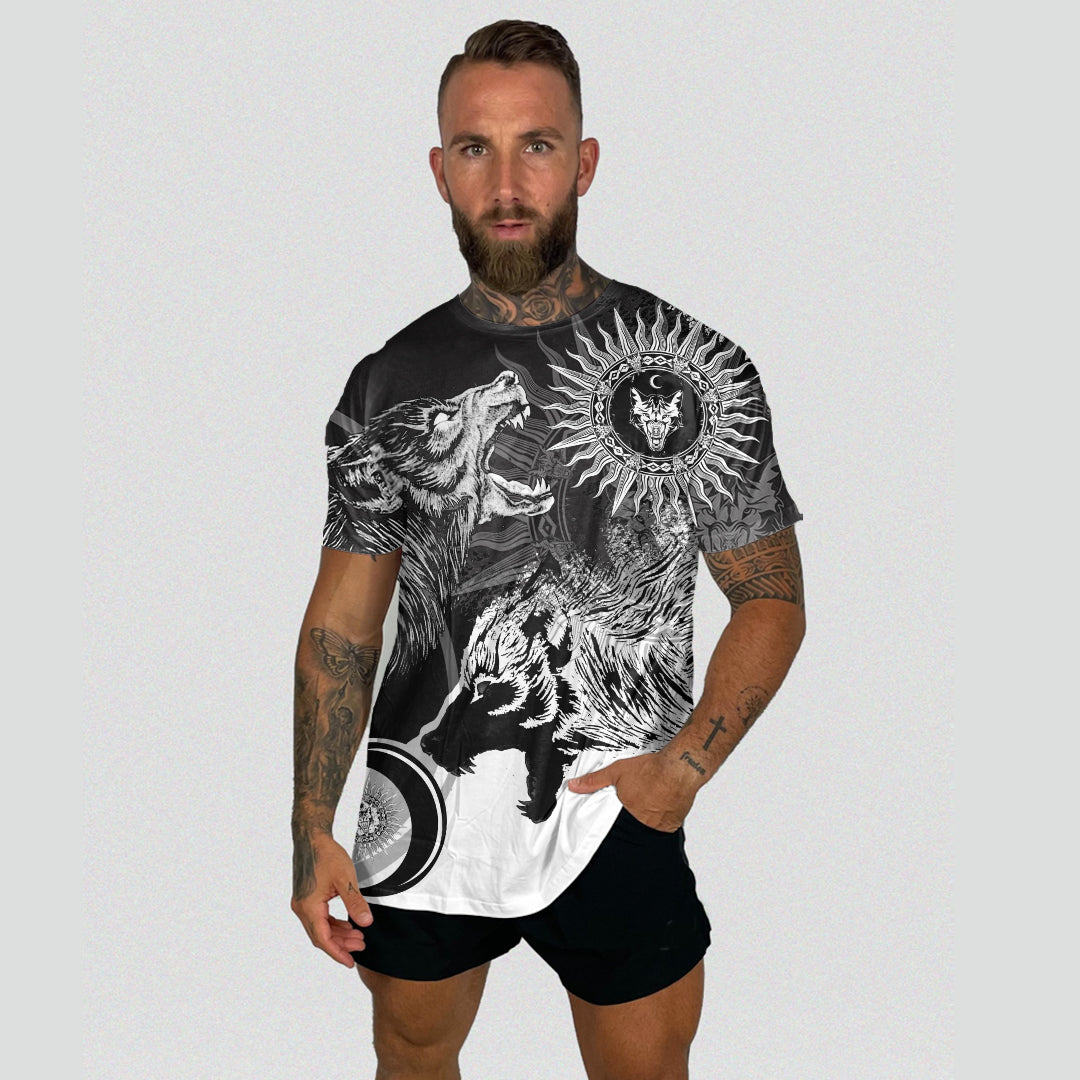 Viking Skoll and Hati New Style T Shirt RLT12 - Wonder Print Shop