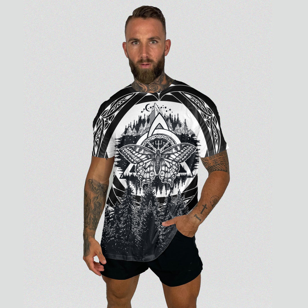 Viking Butterfly Style Celtic Of Pine Forest T Shirt RLT12 - Wonder Print Shop