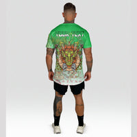 Custom Viking T Shirt Wales Viking T Shirt Dragon Style Green and White RLT12 - Wonder Print Shop