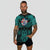 Viking Iceland T Shirt Valknut of Odin Cyan RLT12 - Wonder Print Shop
